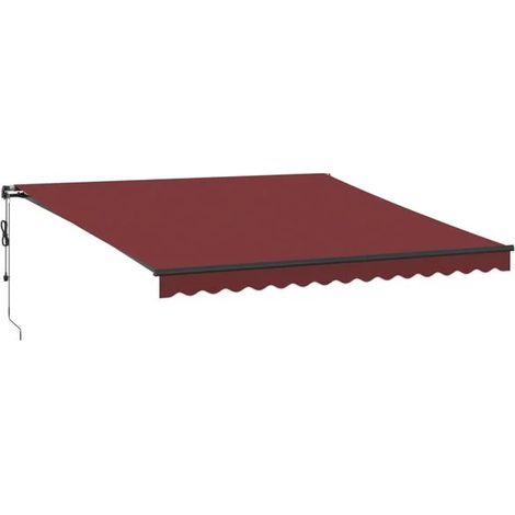Store banne rétractable automatique, bordeaux, 400 x 350 cm (1/5)