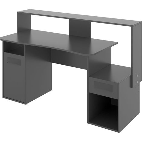 Mesa Escritorio Gaming Grafito 85-98x154x62-69 cm - FOSK (1/7)