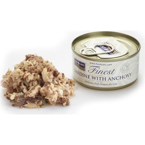 Fish4Cats - Sardina con Anchoas - Comida húmeda para gatos 70 g