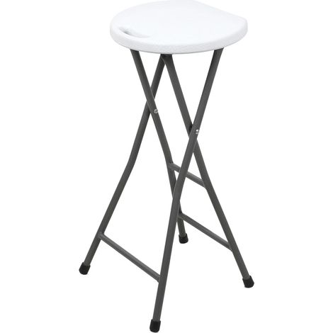 Barhocker klappbar mit Metall Gestell Belastbarkeit 100 kg - 70 x 27 cm - Metall Tresenhocker faltbar mit Kunststoff Sitzfläche - Barstuhl Stehstuhl für Bar und Tresen faltbar ohne Rückenlehne