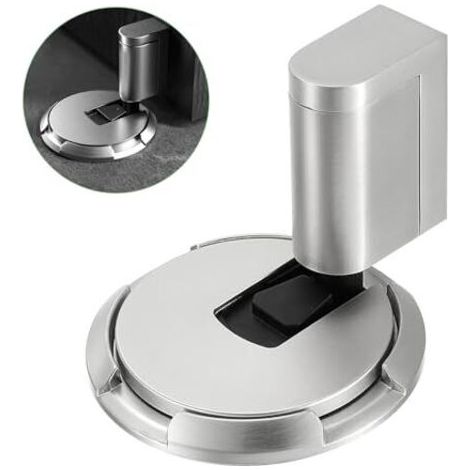 Tope de puerta adhesivo mecánico para suelo: bloqueo instantáneo, ajustable, duradero.