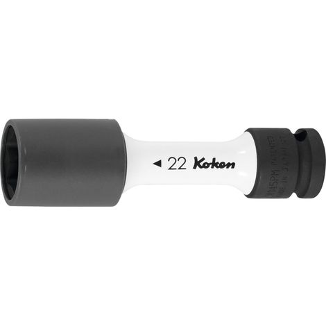 Ko-Ken IMPACT-Steckschlüsseleinsatz 6-kant, 1/2 Zoll dünnwandig, mit Kunststoffhülse, Schlüsselweite: 17 mm (1/2)