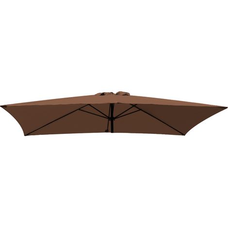 Greenbay Replacement Fabric Garden Parasol Canopy Cover for 3X2m 6 Arm Parasol - Coffee (1/2)