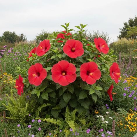 Hibiscus des marais Luna™ Red F1/Pot de 4L - 40/60 cm
