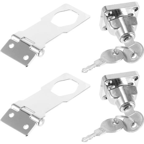 FUOYLOO Lot de 2 verrous à clé en acier inoxydable pour petites (1/5)