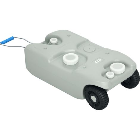 Réservoir d'eau de camping 40 L avec roulettes et poignée réglable, tuyau et robinet inclus, gris idéal pour salon, chambre à coucher ou bureau facile à assembler avec instructions incluses (1/5)