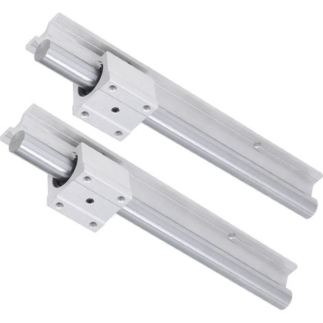 2 pièces de guidage linéaire sur rail de 300 mm pour arbre de mouvement, pièces CNC avec bloc coulissant SBR20 (1/5)