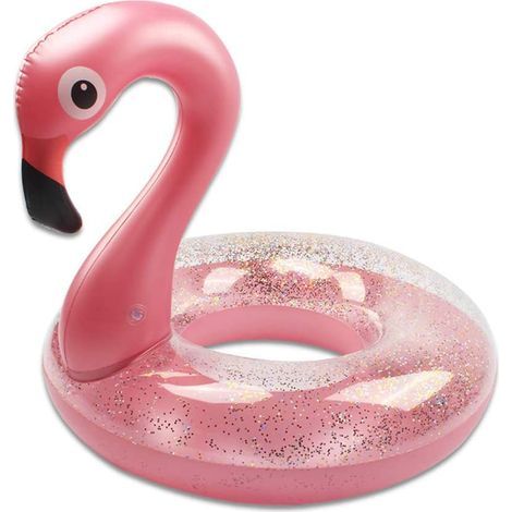 Flamingo-förmiger Badeschwimmer – Dickes PVC – Maximale Belastung 75 kg – Für Kinder von 6 bis 16 Jahren – 1 Stück (1/5)