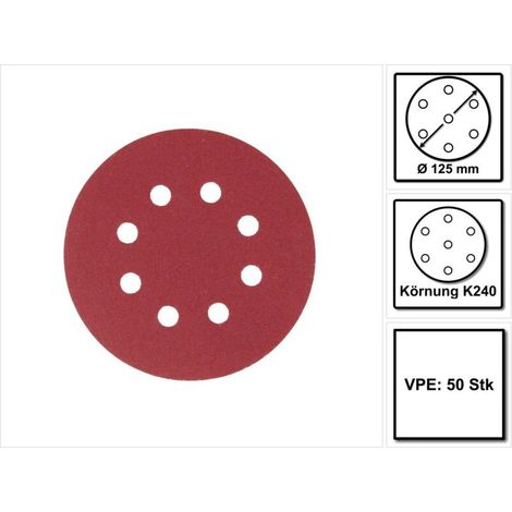 Makita 50x papier abrasif velcro 125 mm K240 - P-43686 - Makita 50x papier abrasif velcro 125 mm K240 - P-43686 (1/5)