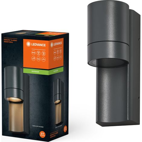 Lampe d’extérieur, applique murale, GU10, gris foncé, aluminium, installation facile et rapide, diffuseur dépoli, classe de protection IP65, utilisation en extérieur (1/2)