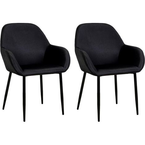Lot de 2 Fauteuils Design "Giulia" 85cm Noir (1/4)