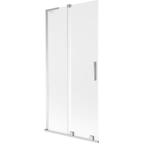 Mexen Velar L paratia per vasca da bagno 2-ante scorrevole 95 x 150 cm, smerigliato, cromo - 896-095-003-31-01 (1/5)