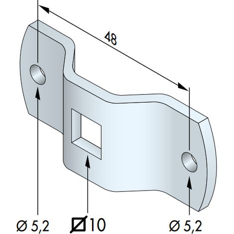 SIMU Support Moteur T5 C10 Fem.2m6 Entraxe 48 (1/2)