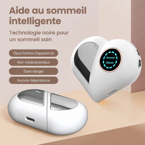 Appareil d'aide au sommeil EMS portable forme cœur blanc ivoire rechargeable 10,6 × 10,6 × 4 cm 115 g – Livraison gratuite (1/5)
