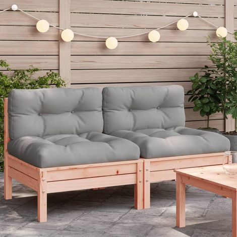 Canapé de jardin sans accoudoirs et coussins-Salon de jardin Sofa extérieur 2 pcs bois douglas 191755 (1/5)