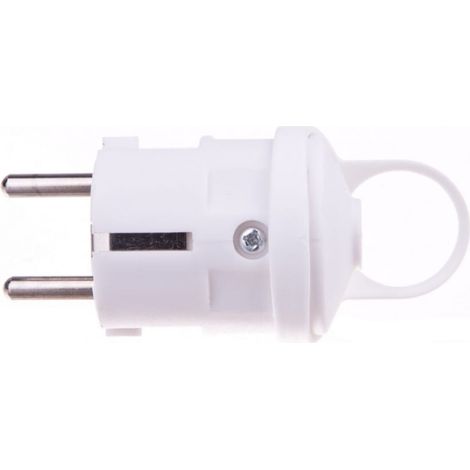 Spina dritta 10/16A 250V 2P+Z con supporto, bianca EM-GRC-01 P0038