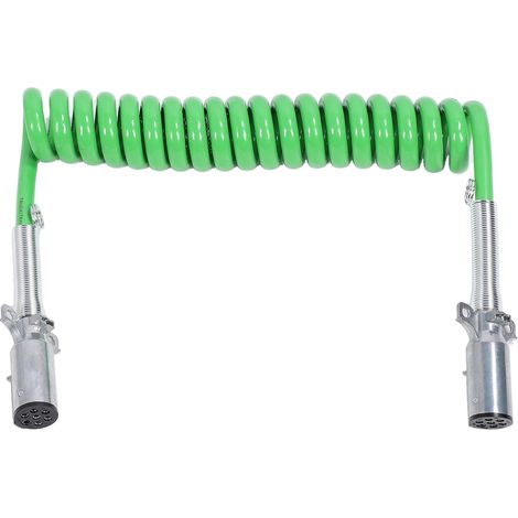 Cordon de remorque enroulé à 7 voies de 15 pieds, performances améliorées, câble d'alimentation électrique robuste pour semi-camion, tracteur, camping-car, caravane. (1/4)