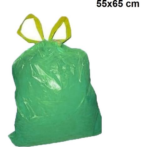 150 Sacchi 55x65 per la raccolta spazzatura immondizia da pattumiera sacchetti antigoccia con manici vari colori - colorigenerali: VERDE (1/2)