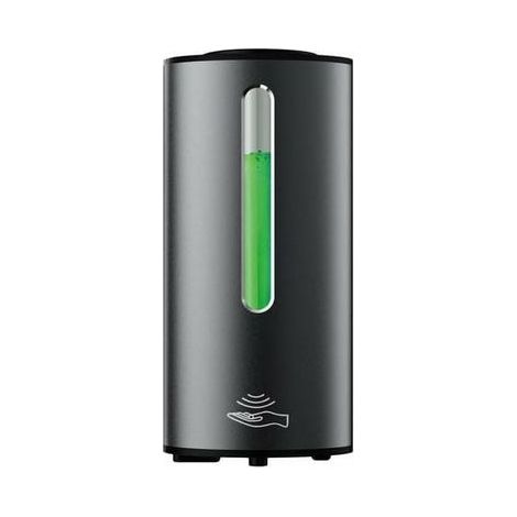 Distributeur de savon automatique mural noir mat, grand réservoir 380 ml, doseur liquide commercial pour salle de bain et cuisine, robuste et élégant. (1/2)