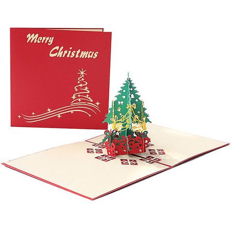 carte De Nol 3d En Trois Parties, Carte De Nol Pop-up, Carte De Nol Avec Enveloppe, Le Meilleur Cadeau De Nol, Carte-cadeau De Nol (sapin De Nol) (1/5)