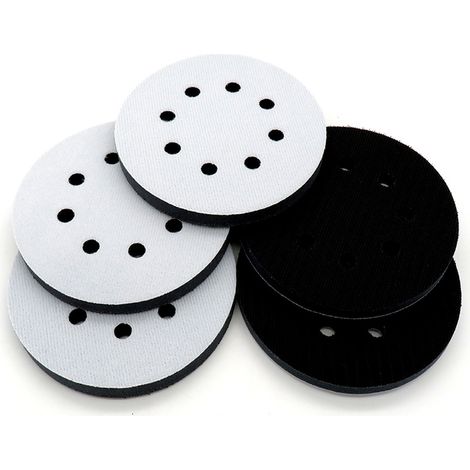 Tampon d'interface en éponge souple à 8 trous de 5 pouces pour disques et tampons de ponçage, amortit le polissage des surfaces irrégulières (1/5)