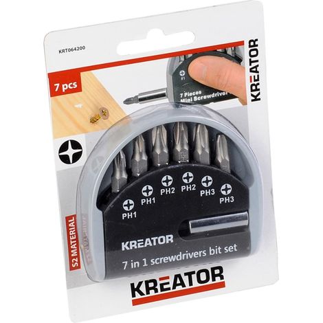 KREATOR  - SET 7 PZ INSERTI PUNTE PER VITI PH