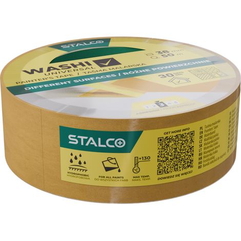 Cinta adhesiva Washi universal Stalco 38 mm x 50 m S042138228