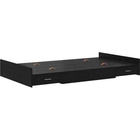 Lit double,Lit adulte,Cadre de lit avec rangement avec tiroir Chêne noir 120 x 190 cm CFW8449155 (1/5)