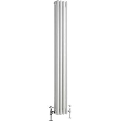 Hudson Reed Windsor - Radiateur Rétro Vertical Blanc à Colonnes 3 x 4 - 687 Watts - 150 x 20cm (1/5)