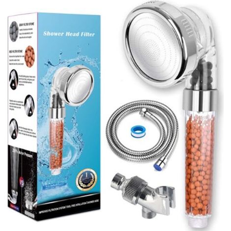 Pommeau Douche Haute Pression Pomme de Douche Anti Calcaire Filtrant，Douchette Économie d'Eau Universelle de Massage De Douche Convient à Salle De Bain (1/4)