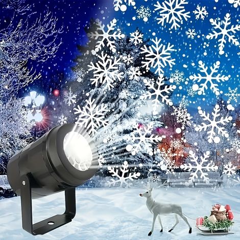 Projecteur de flocons de neige LED (1 pièce) Lumière d'ambiance flocon de neige rotative alimentée par USB - Haute précision intégrée (1/5)