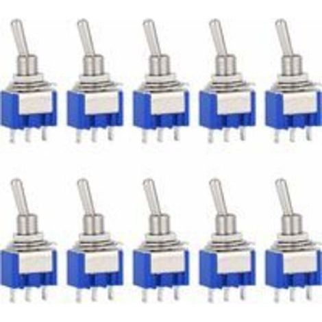 10 pièces AC 125 V 6A sur 3 broches Mini interrupteur à bascule 2 positions pour Arduino voiture camion bateau véhicule commutateur (1/4)