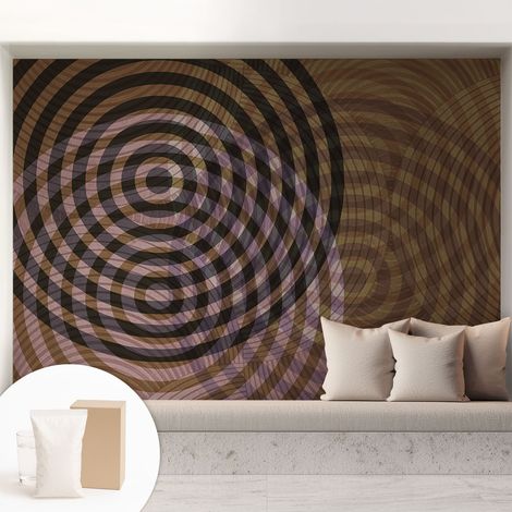 Carta Da Parati In Vlies - Fotomurale - Decorazione Paretie - Per Camera Da Letto - Per Soggiorno - Con Colla Gratuita Cerchi ipnotici 208x146 cm (1/5)