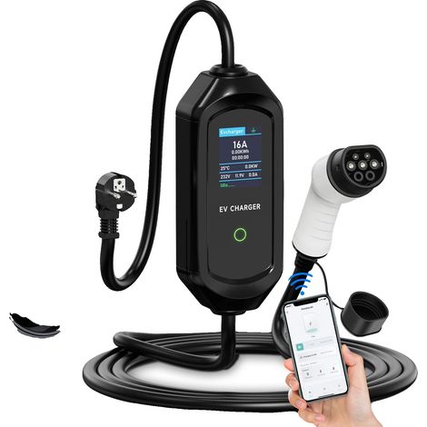 Chargeur Électrique Portable pour Voiture, Contrôle par Application Intelligente, Courant Ajustable, Type2 avec application (1/2)