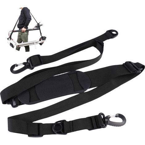 Bandoulière pour Trottinette, Sangle pour Trottinette Electrique, Noir Bandoulière de Transport pour Scooter, Antidérapant Sangle Transport Skateboard pour Vélos D'enfants, Sacs D'ordinateur Portable (1/5)
