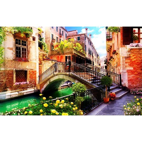 Tableau paysage romantique et canaux - 80x50 cm (1/5)