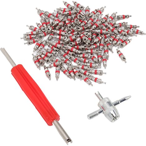 Clé démonte tige de valve double tête 4 voies outil réparation pneu voiture camion SUV vélo quad (1/5)
