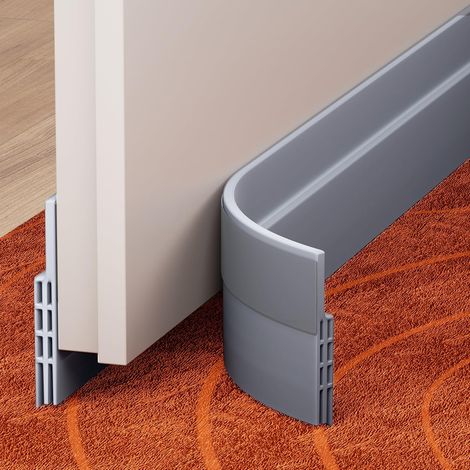 1 Pièce Joint de Bas de Porte en Silicone Autocollant, Coupe-Froid Anti-Poussière, Bruit et Insectes, Gris (1/5)