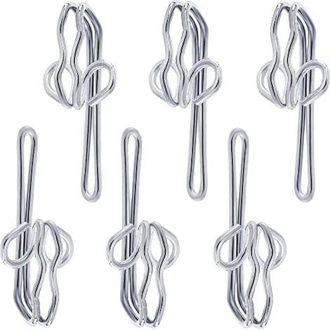 Crochets à rideaux en métal, ruban de tête pour rideaux, lot de 100. (1/5)