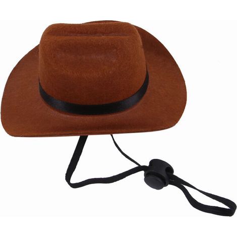 Cowboyhut – Für Hunde und Katzen – Größe M – Braun – Foto-Requisite und Kostüm (1/5)
