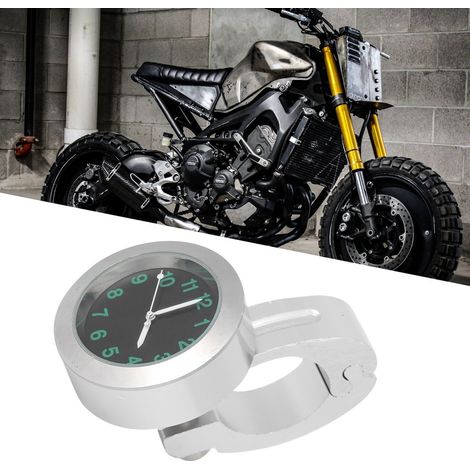 Universelle Motorradlenkeruhr aus Metall, Lenkerzubehör, Griffhalterung, silbernes Zifferblatt, Ersatzteil (1/5)