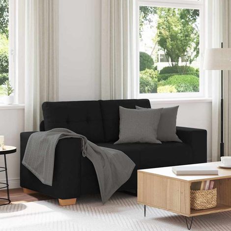 Zweisitzer-Sofa Schwarz 160x77x82 cm Stoff