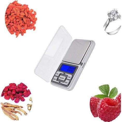 Digitale Taschenwaage für Schmuck, Milligramm-Skala, hohe Präzision bis 500 g (0,01 g), nachfüllbar für Schmuck und Edelsteine, kleine elektronische Waage (1/4)