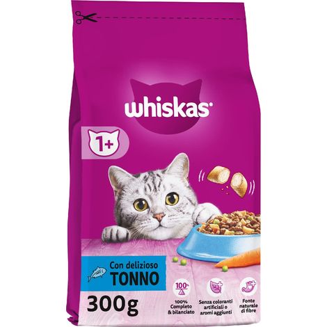 Whiskas Croccantini Adult 1+ con Tonno - Cibo secco per gatti adulti, 14 confezioni da 300 g (1/5)