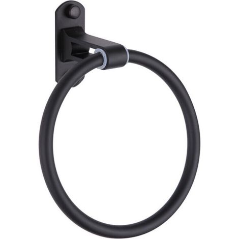 Porte-serviettes noir, anneau porte-serviettes rond (1/5)