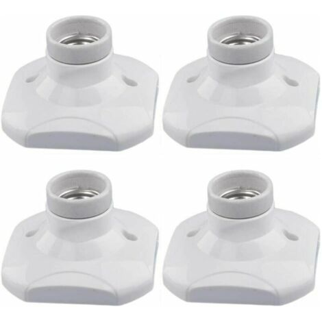 Applique da interno E27, Plafoniera a vite, AC 230V, Portalampada LED E27, Base in plastica E27 per soffitto di garage o officina, Confezione da 4 (1/5)
