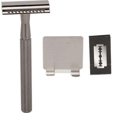 Manche de Lame à Cheveux Portable en Métal Étanche pour Salon de Coiffure Noir (1/5)