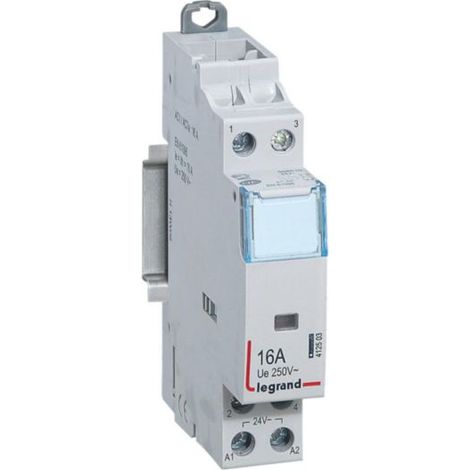 Contacteur de puissance CX³ bobine 24V sans commande manuelle - 2P 250V 16A - contact O+F - 1 module - LEGRAND