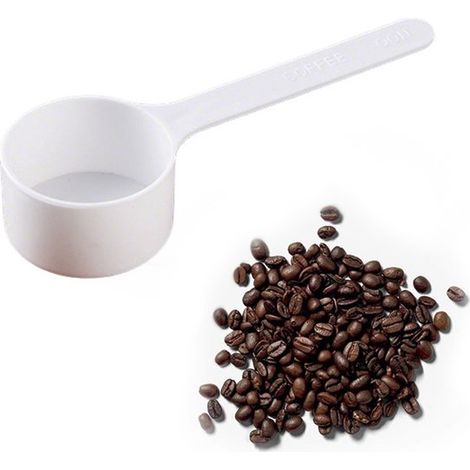 Cuchara medidora de café, Cuchara de plástico, Cucharilla de té, Reutilizable, 10 g, 12,2 x 4,1 cm, especias, leche en polvo, Negra (1/5)
