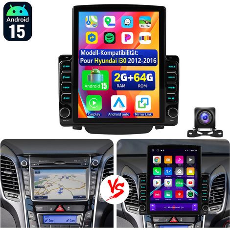 Autoradio 9,7 pouces pour Hyundai i30 (2012-2016) Android 15, Apple CarPlay, GPS, Bluetooth, Wi-Fi, USB et Type-C - 2+64G CAM (1/5)
